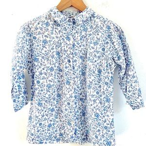 Vintage Floral Cotton Liberty Style Button Up Shirt Cottagecore Farm Prairie